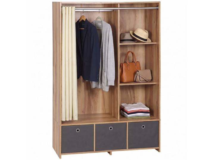 HOMCOM - Penderie - Panneaux de particules - 105x48x160cm - Bois naturel