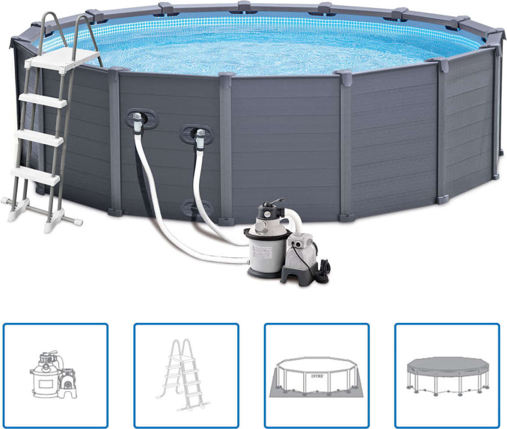 Intex Graphit Panel Pool 478 cm PVC 16805 L 28382GN