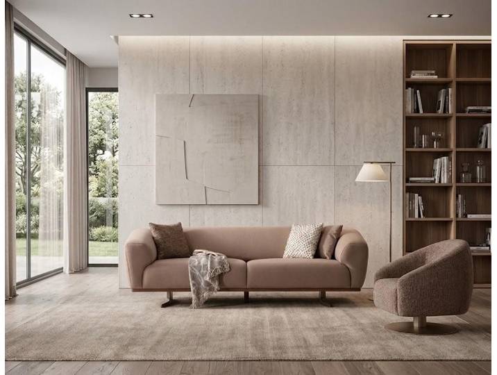 Xlmoebel Polstergarnitur Sofa Sessel Wohnzimmer Braun komfortabel praktisch bequem, (2-tlg., 2-tlg)