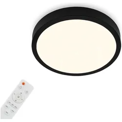 Briloner, Deckenleuchte, CCT LED Aufbauleuchte, schwarz, 1xLED/18W (2000 lm)
