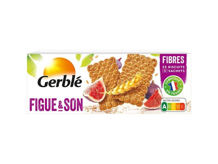 GERBLE Biscuits à la figue et aux flocons de son, pack de 210 g