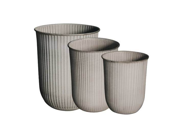 DBKD Cache-pot Out stripe, lot de 3 Beige
