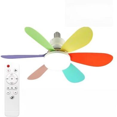 Inspired Finds Modern E27 Ceiling Fan Light With Remote Control And Dimmable LED colorful 30w 16.54in