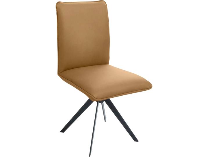 Drehstuhl, Long-Life-Leder, Curcuma & Schwarz, 49×94×61 cm, 360° Drehbar, K+W Komfort & Wohnen