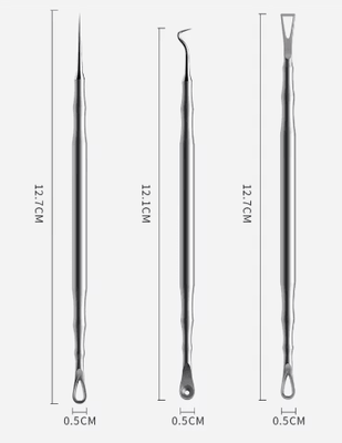 Inspire Picks Ultra Fine Blackhead & Whitehead Removal Tool Precision Acne Extractor For Deep Pore Care 3pcs