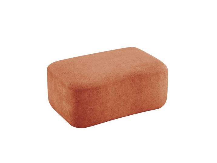 Pouf ottoman velours orange