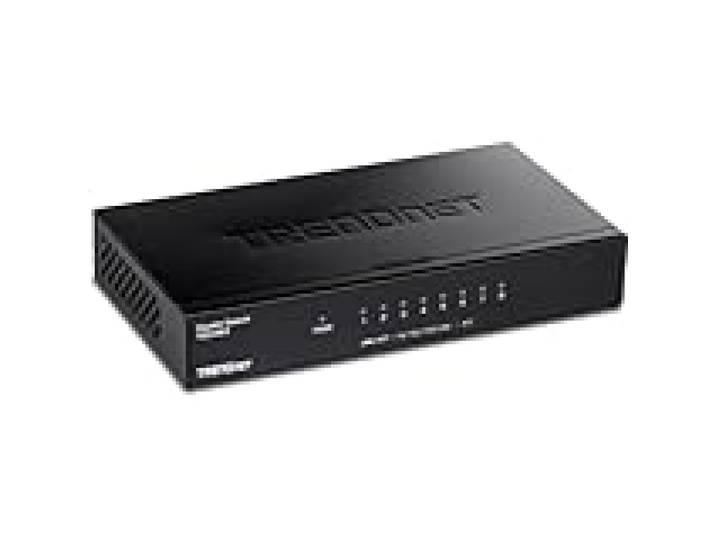 TRENDnet TEG-S83 Commutateur de Bureau Gigabit 8 Ports, 8 Ports Gigabit RJ-45, capacité de Commutation 16 Gbit/s, Conception sans Ventilateur, boîtier métallique, Noir