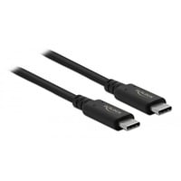 USB4 Gen 3x2 Kabel, USB-C Stecker > USB-C Stecker, Koaxialkabel schwarz, 0,8 Meter, PD, Laden mit bis zu 100 Watt