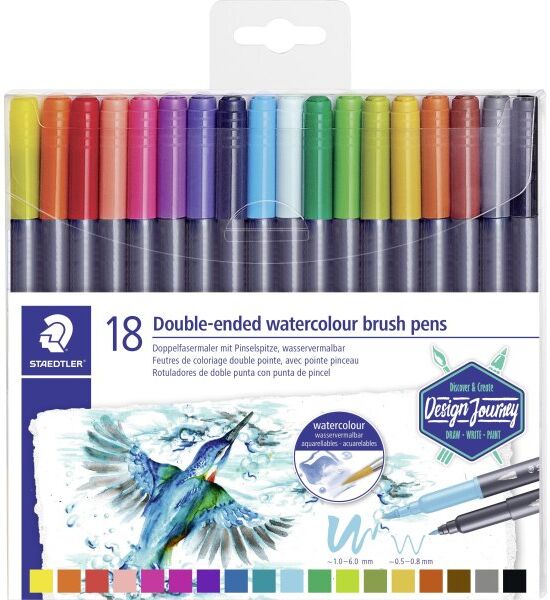 Staedtler Dj Duo Akvareltusser   18 Farver