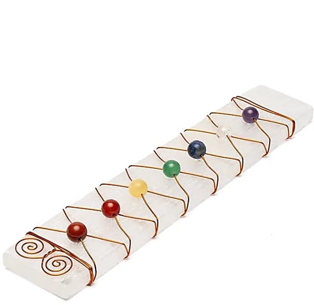 Seleniet edelsteen oplaadplaat voor chakra kralen, 17 x 3 cm