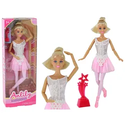 Kinderpuppe Anlily Ballerina Tänzerin Statuette Dutt Rosa Kleid