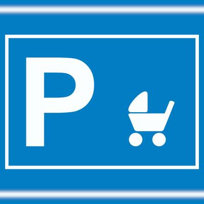 HB-Druck Kinderwagen Parkplatz Schild waagerecht A5 (148x210mm)
