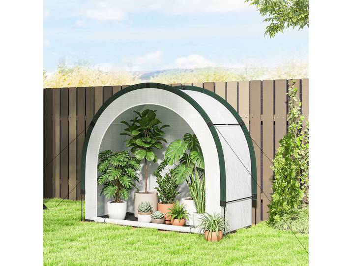Outsunny Serre Portable PE Vert 200x80x164cm Balcon Jardin