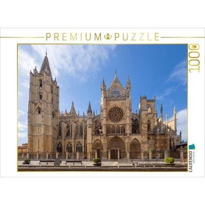 CALVENDO Puzzle Die Kathedrale von León aus dem 13. Jahrhundert | 1000 Teile Lege-Größe 64 × 48 cm Foto-Puzzle für glückliche Stunden, von , Calvendo