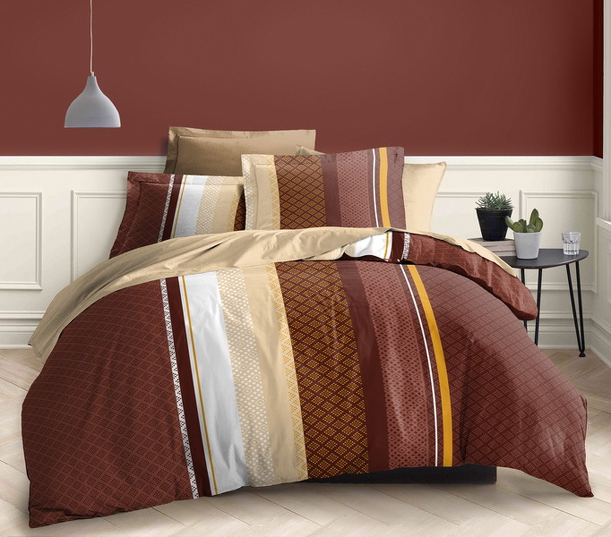Sonja Chocolat Dekbedovertrek van 100% Katoen Premium - 1 persoon - 140 x 200 cm