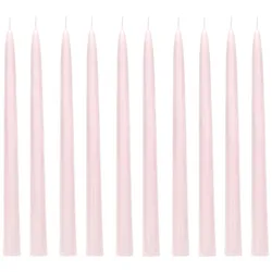 PartyDeco 10 Stabkerzen 24cm - Leuchterkerzen Tafelkerzen Spitzkerzen Dekokerzen Kerzen für Geburtstag Hochzeit Verlobung Geburt Babyparty Party Altrosa Matt