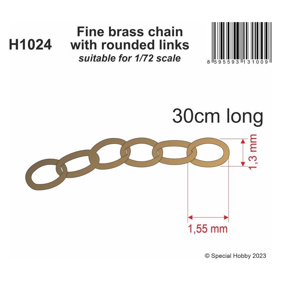 CMK Fine brass chain with rounded links - suitable for 1/72 scale (129-H1024)