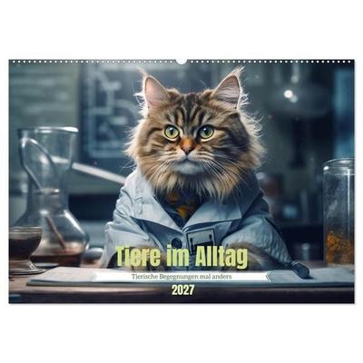 Tiere im Alltag (Wandkalender 2027 DIN A2 quer), CALVENDO Monatskalender