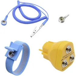 Quadrios, Zubehör Arbeitsschutz, ESD-Erdungsbox 3.60 m Druckknopf 10 mm, Bananenstecker, Krokodilklem