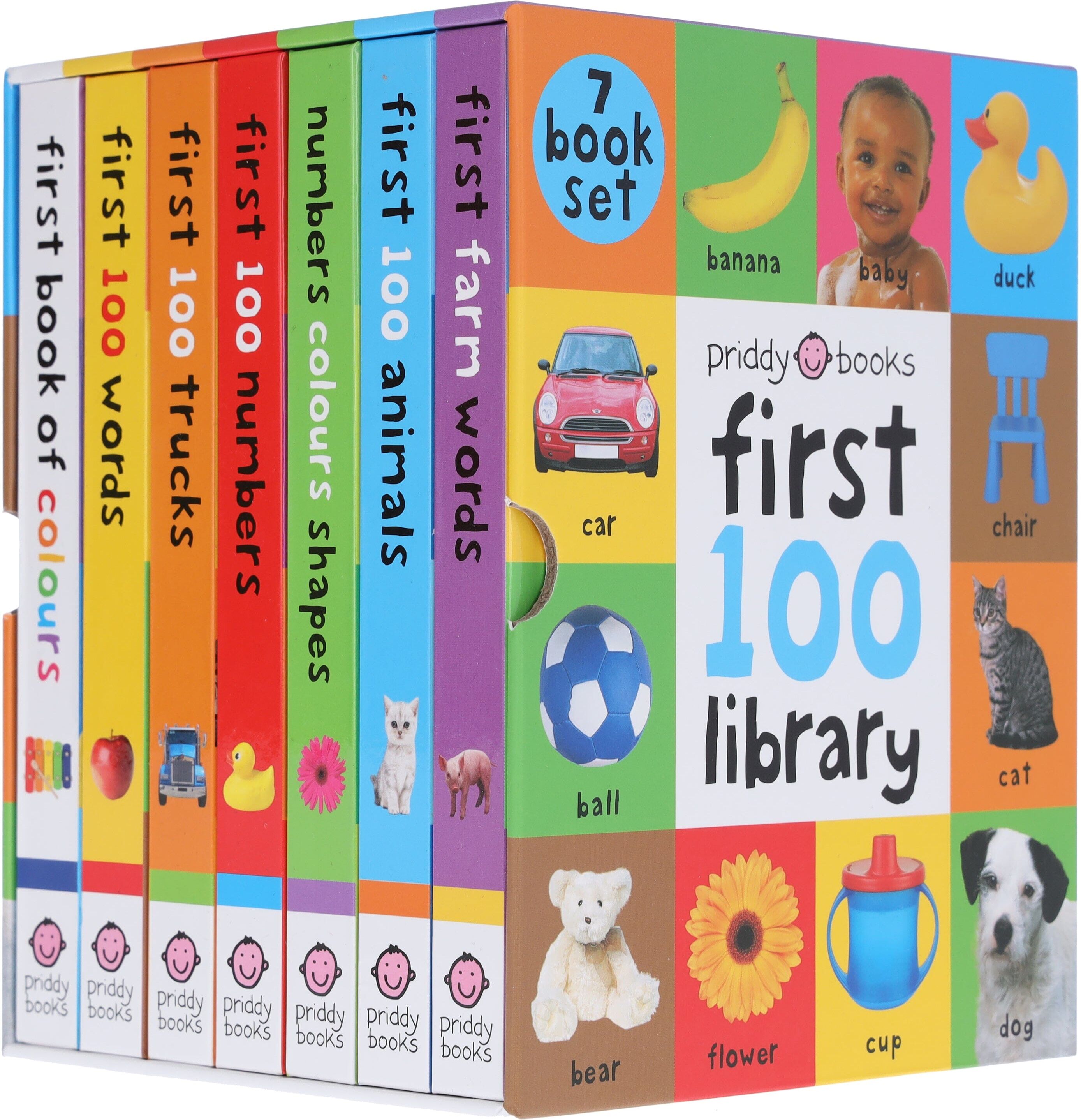 Priddy First 100 Library Collection 7 Books Box Set - Ages 0-5 - Board Book Priddy Books