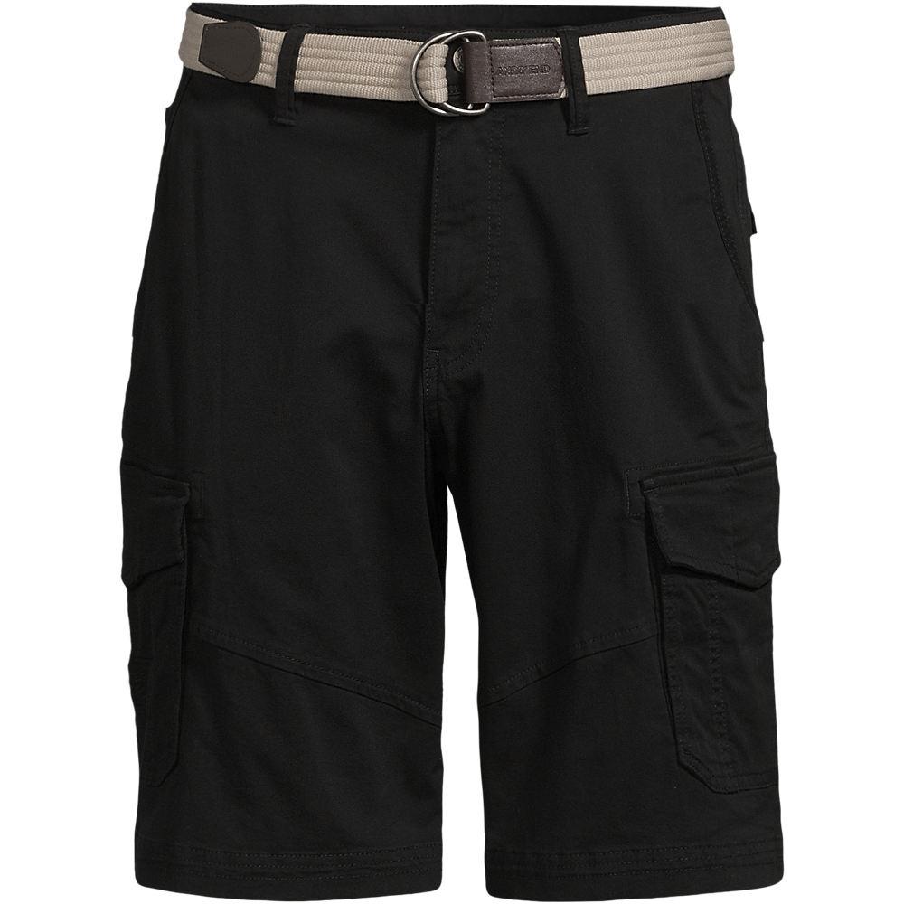 Cargo-Shorts mit Gürtel für Herren, Herren, size: regular, Schwarz, by Lands' End