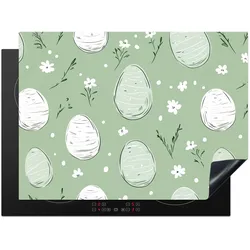 HERDABDECKPLATTE Grün - Eier - Muster Induktionsmatte 71x52 cm