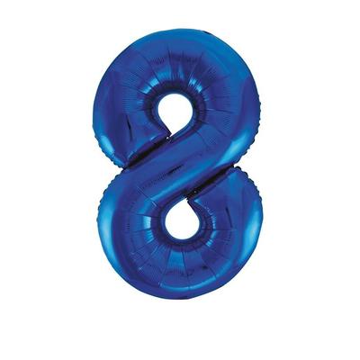 Folienballon Zahl 8 blau