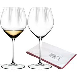 CHARDONNAY GLÄSER INKLUSIVE POLIERTUCH Performance transparent 727 ml 2er Set