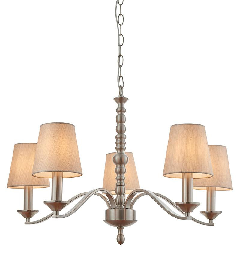 Endon Hanglamp Astaire, Nikkel, Metaal, B/D/H: 71 x 71 x 152 cm