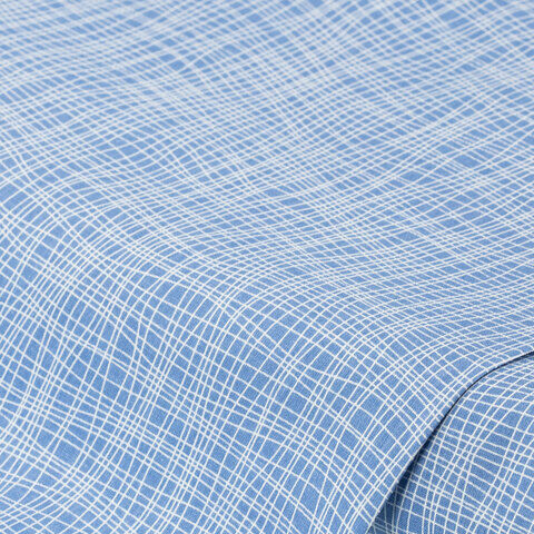 Baumwollstoff Linien "Mona", blau/weiß