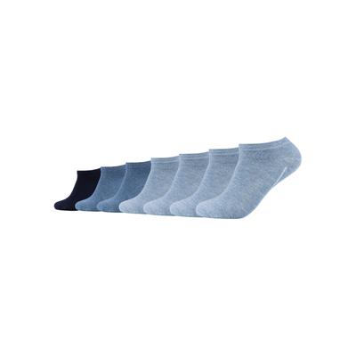 Sneakersocken CAMANO "ca-soft", Herren, Gr. 35-38, blau (denim, meliert), Baumwollmischung, meliert, normal, Socken Sneakersocken, mit weichem Komfortbund ohne drückende Nähte