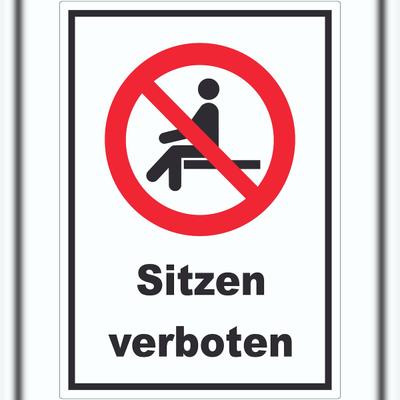 HB-Druck Sitzen verboten Aufkleber A7 (74x105mm)