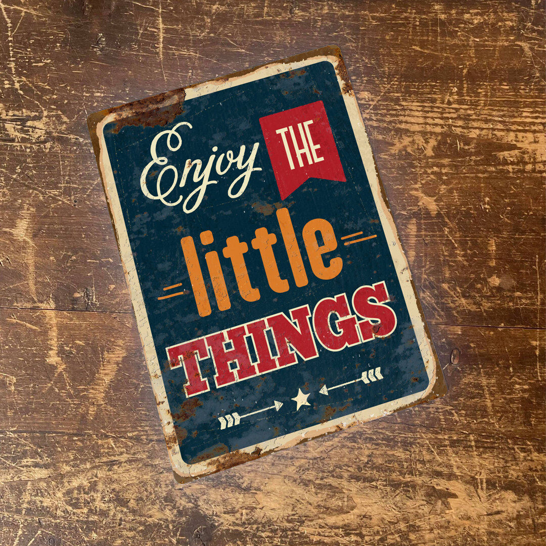 East Urban Home Enjoy Little Things Metal Wall Décor Red/Grey/White 60cm H x 40cm W