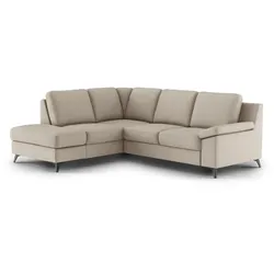 COTTA Ecksofa mit Funktion Boom Stoff Beige Natural