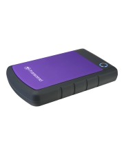 Transcend TS4TSJ25H3P 4 TB portable externe Festplatte (HDD) in purple (lila) mit Backup-Funktion (Datensicherung per Knopfdruck) und Schutzhülle stoßfest robust Plug und Play (TS4TSJ25H3P)
