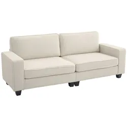 MODFU 3-Sitzer-Sofa mit Cordbezug aus Polyester, Cremeweiß, Federkern