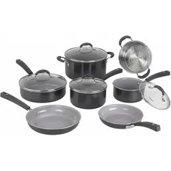 Cuisinart Ceramica XT Antihaft-Kochgeschirr-Set 11-teilig PFAS-frei, Pfannenset + Topfset, Schwarz
