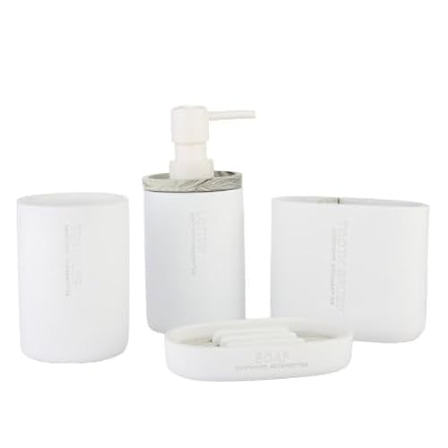Decopatent Luxe 4-delige Badkamer en Toilet Accessoires Set - Gebroken Wit