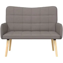 vidaXL, Sofa + Bettsofa, 2-Sitzer Sofa Taupe 115 x 61 x 87 cm Stoff (2-Sitzer)