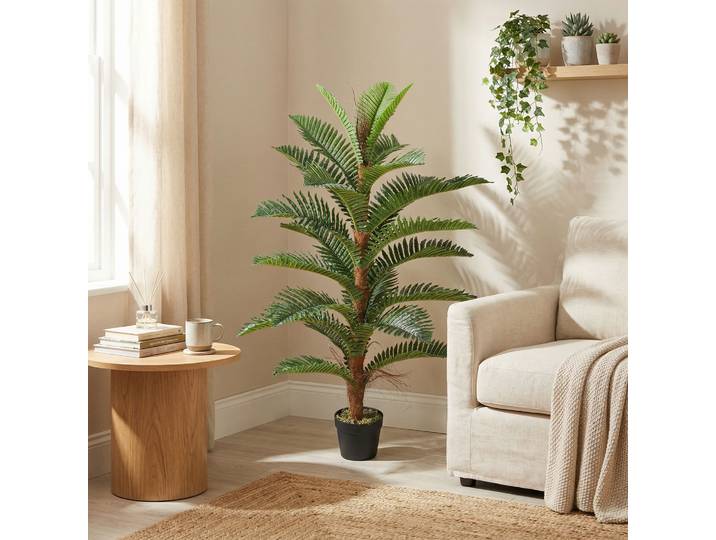 HOMCOM Palmier Artificiel 120cm 24 Feuilles avec Pot Vert