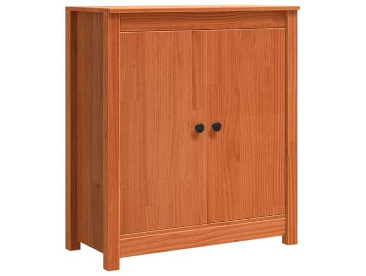 HGFDVCMR Sideboard Wachsbraun 70x35x80 cm Massivholz Kiefer Kommode Kompakter Anrichte-Schrank aus echtem Nadelholz mit Schubladen und Türen für Ordnung in Schlafzimmer und Essbereich.