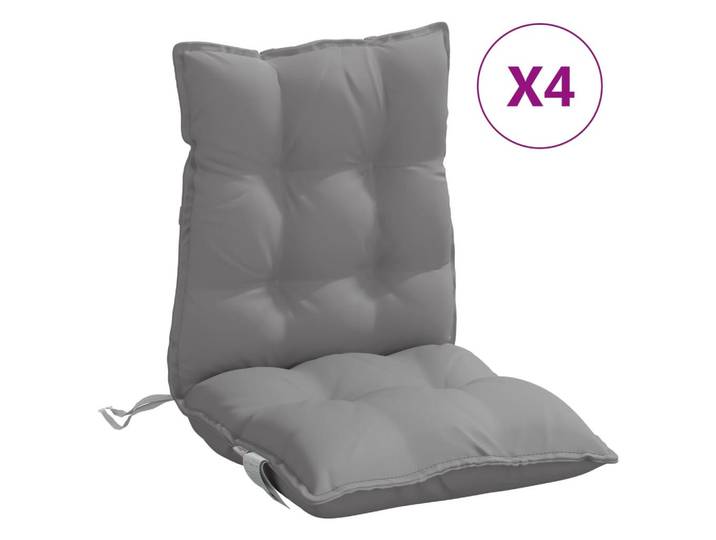 vidaXL Niedriglehner-Auflagen 4Er Set Grau Oxford-Gewebe, 50x7x100 cm, Gartenmöbel, Gartenpolster & Auflagen, Sesselauflagen