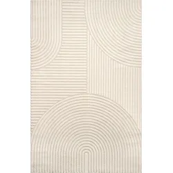 LÄUFER CETINA Geometrisch Polypropylen-Polyester Beige 80 x 300 cm