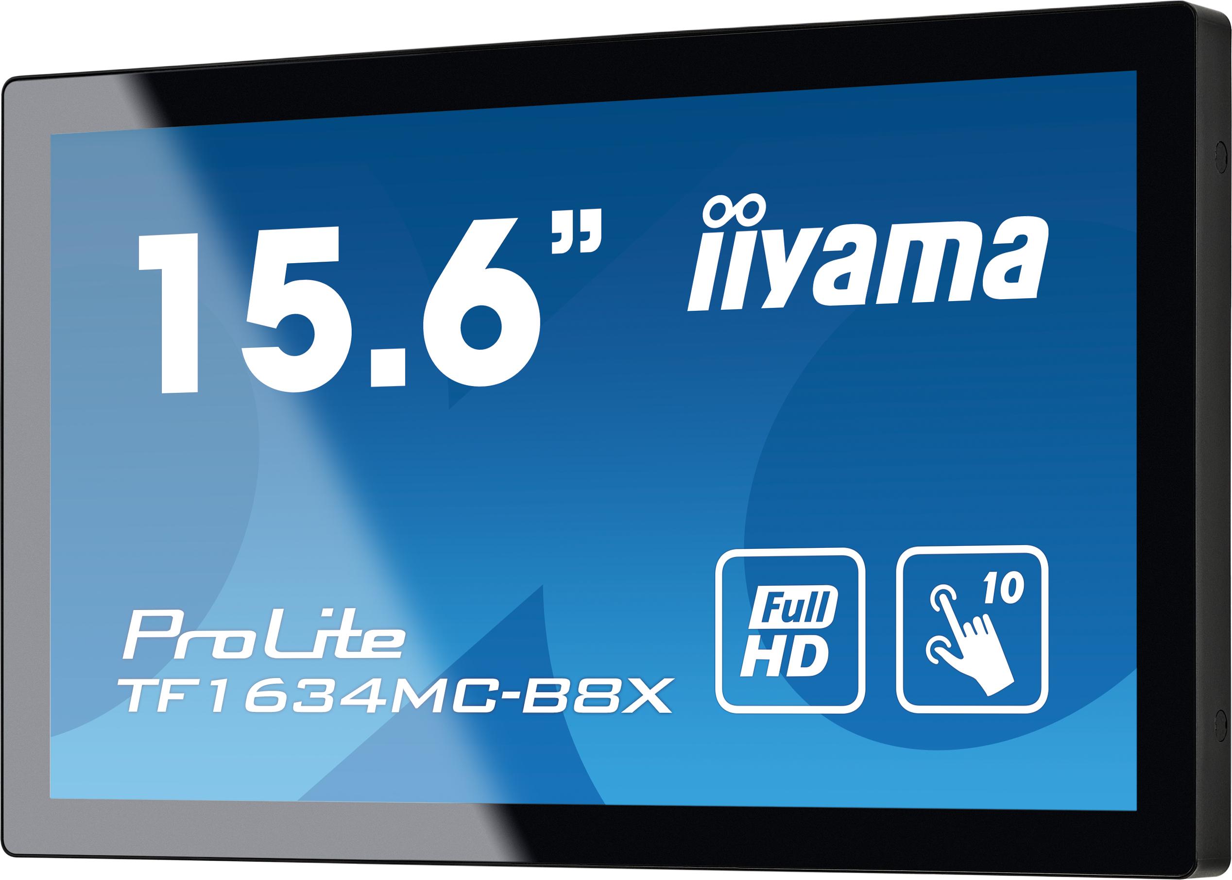 iiyama ProLite TF1634MC-B8X, 39,6 cm (15.6"), 1920 x 1080 Pixel, Full HD, LED, 25 ms, Schwarz