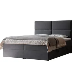 BOXBETT ORFEO 180/200 cm mit Matratze und Topper, Dunkelgrau