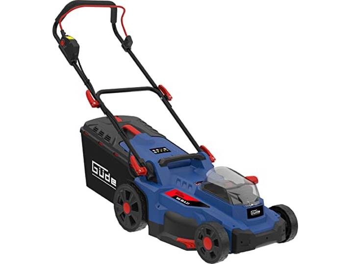 Güde Akku Rasenmäher RM 36-402-30.37 (36V (2x18V) Brushless, Mähen/Sammeln/Mulchen, 370mm Schnittbreite, 6-fache Schnitthöhenverstellung, 35l Grasfangsack, Mulchkeil, inkl. 2x Akkus & Doppelladegerät)