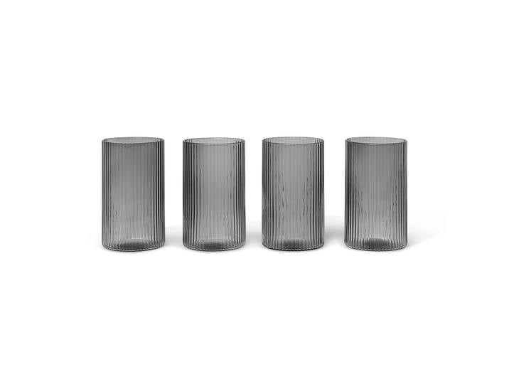 Ferm Living Verrines Ripple 14 cl Lot de 4 Smoked grey