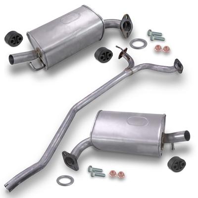 Bestprice Endschalldämpfer Set (links + rechts) + Verbindungsrohr [Hersteller-Nr. 40279867] für Mazda