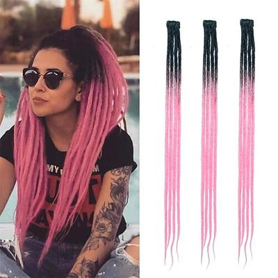 Dreadlock-Erweiterungen mit Clips 24 Zoll Ombre Clip in Dreads handgefertigt 3 Stück gehäkelte Loc-Erweiterungen