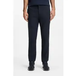 BOSS für Herren. 50559595 Leinenhose mit marineblauem Logo-Detail (32), Lässig, Klassisch